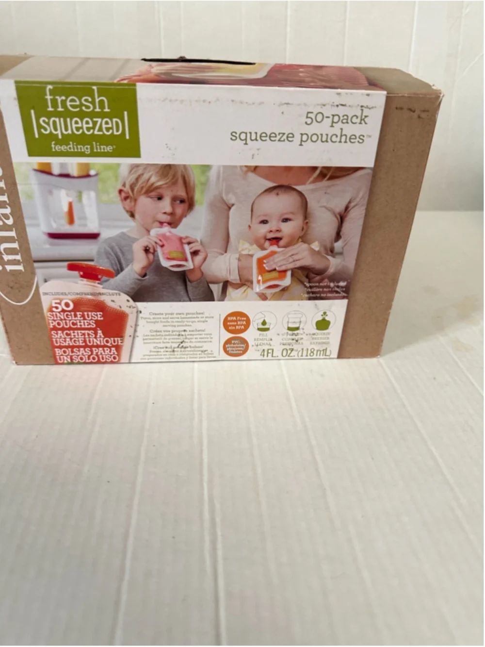 4 Oz Baby Food Squeeze Pouches - 50 Pack BPA-Free & Freezer Safe for Freshness